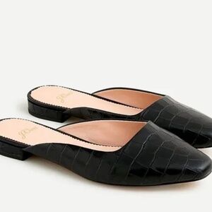 J.Crew Croc Mules in Black